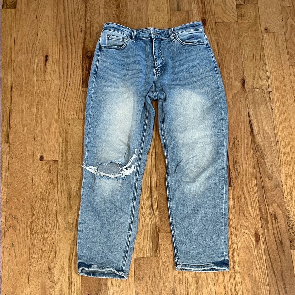 Stylish Women's Distressed Blue Jeans